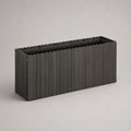 Rechteckiger Pflanzkasten aus pulverbeschichtetem verzinktem Stahl, Anthrazit, 100 × 30 × 60 cm
