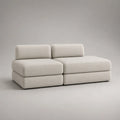 2-Sitzer-Modulsofa aus Polyester-Bouclé, Cremeweiß, 220 × 100 × 72 cm