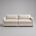 Cordsofa 3-Sitzer aus 100 % Polyester mit Polyurethanschaum, Creme, 220 × 90 × 85 cm