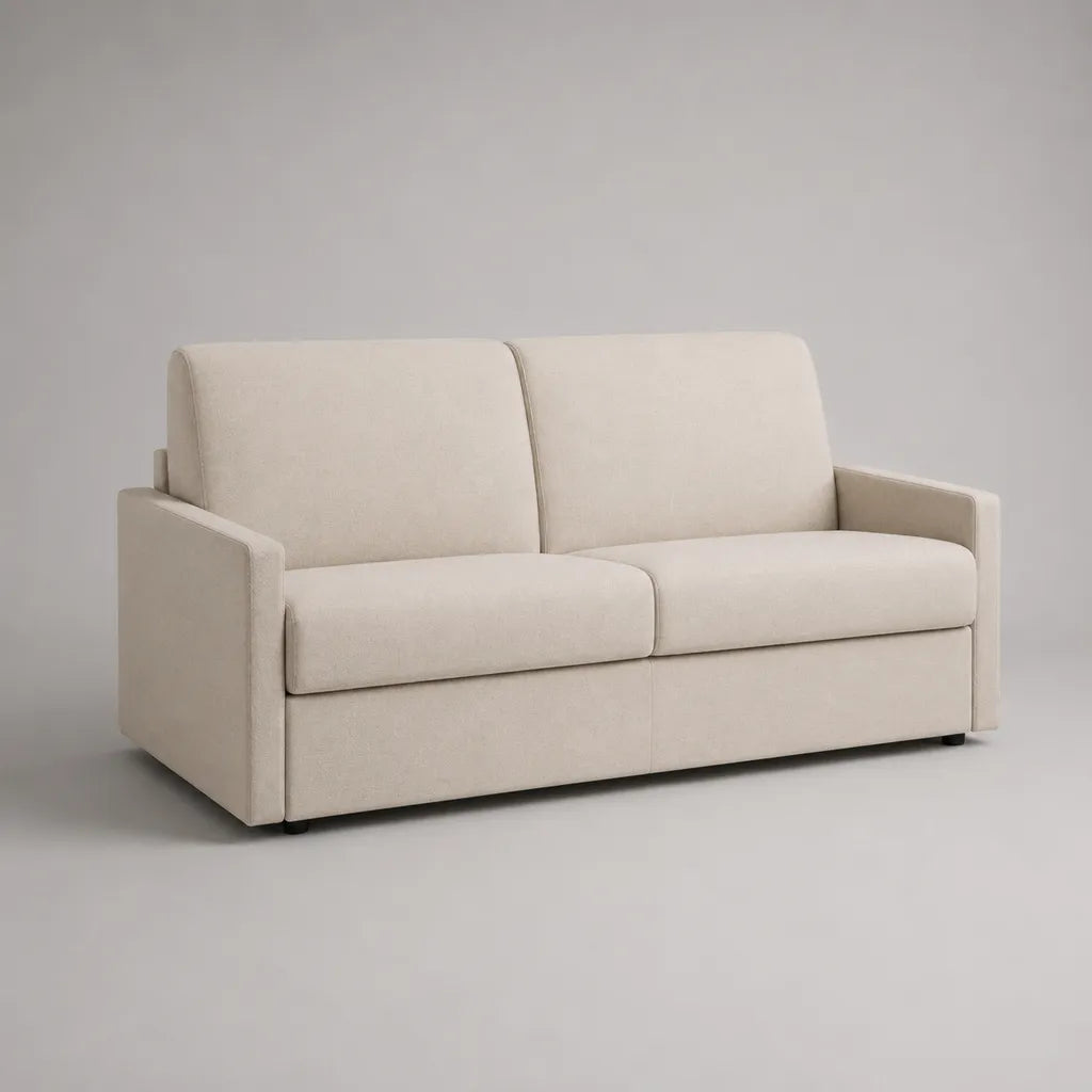 2-Sitzer-Sofa mit Polyesterbezug, Creme, 170 × 88 × 90 cm