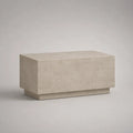Rechteckiger Couchtisch aus MDF in Beige mit Travertin-Dekor, 100 × 60 × 45 cm