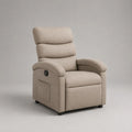 Relaxsessel mit manueller Liegefunktion, Hochlehner aus Polyester-Chenille, Beige/Schwarz, 88 x 94 x 105 cm